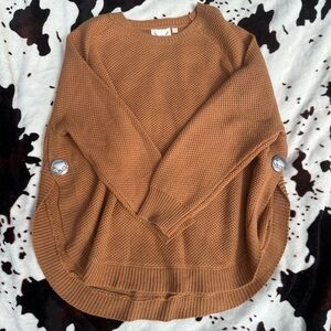 Women's Brown Crew Neck Sweater